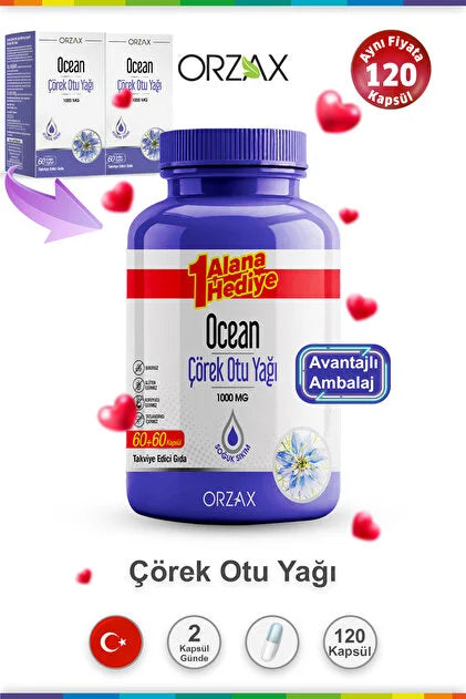 Ocean Çörek Otu Yağı 60 Kapsül 1+1 Paket
