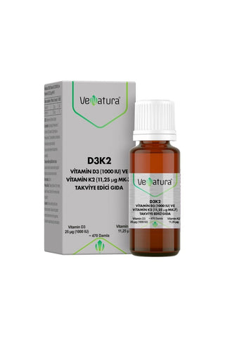 D3K2 Vitamin D3 (1.000IU) Ve Vitamin K2 (11,25mcg MK-7)