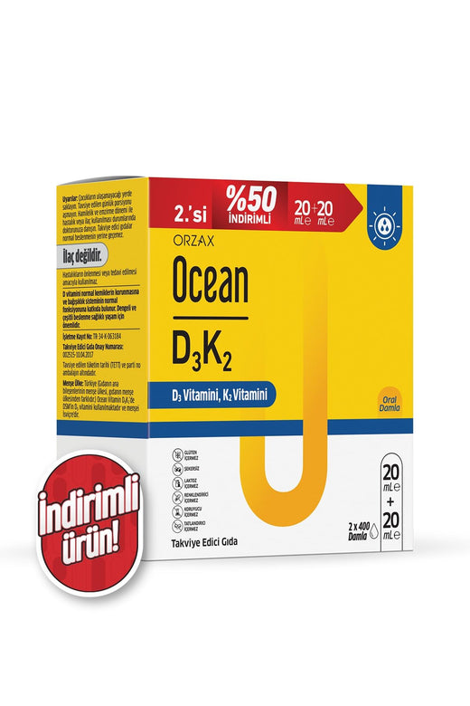 Ocean D3K2 20 ml Damla 2'li Paket
