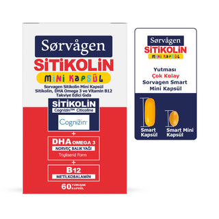 SORVAGEN SİTİKOLİN MİNİ KAPSÜL (SİTİKOLİN, DHA OMEGA 3 VE B12 TAKVİYE EDİCİ GIDA