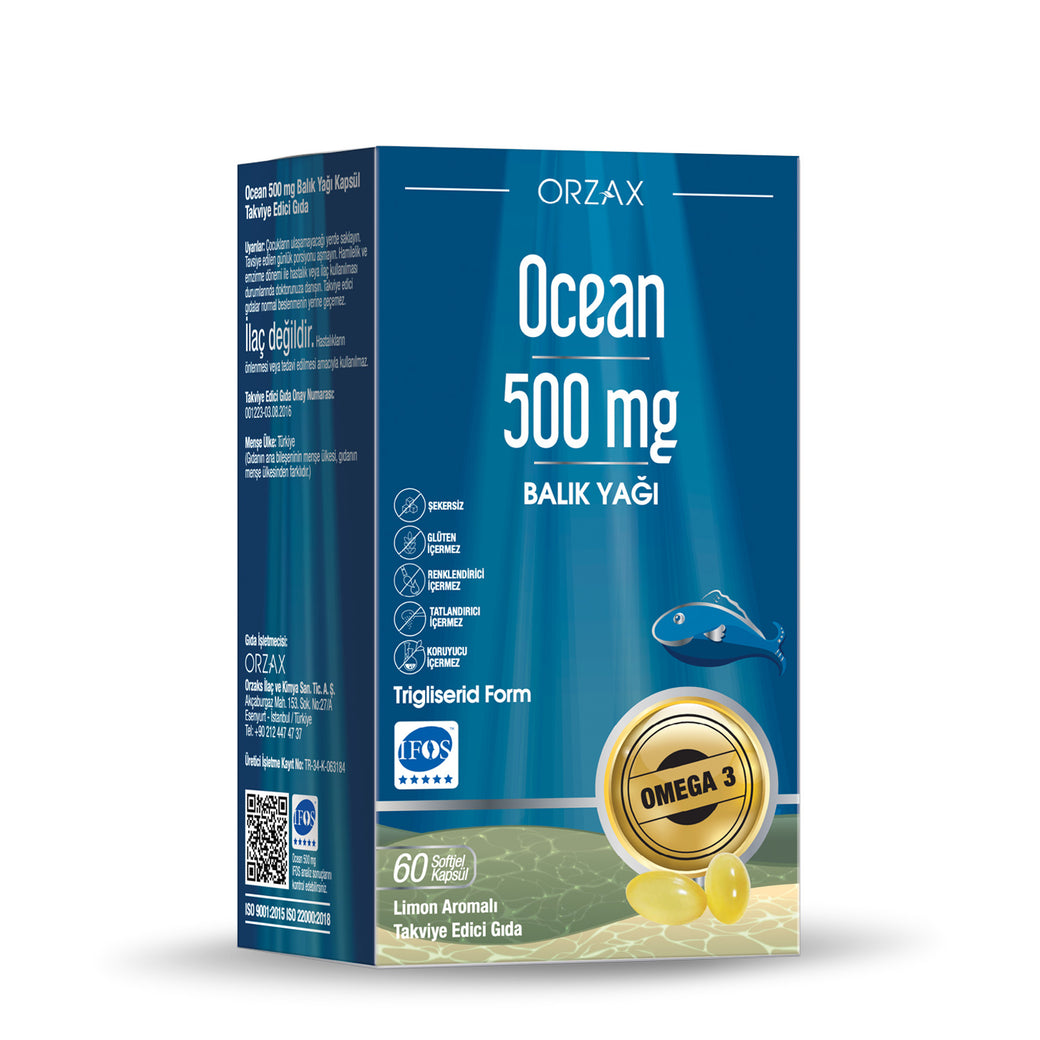 Ocean 500 mg Balık Yağı 60 Kapsül